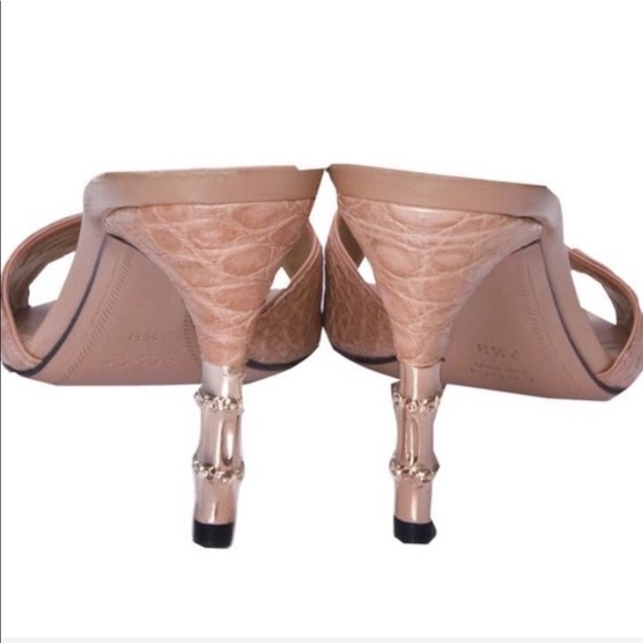 Tom Ford Gucci ♚ Gold Bamboo Kitten Heels ♚ Pink - Picture 12 of 15